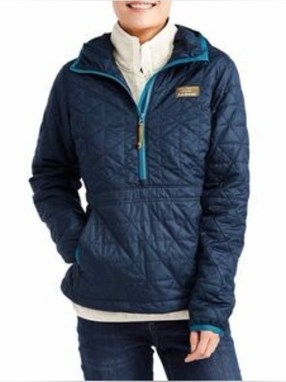 L.L.Bean Navy Quilted Pullover